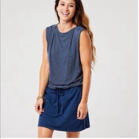 Carve Designs Dresses & Skirts - 🎉LAST CALL🎉 Carve Designs Mandy Navy Striped Drop Waist Pocket Dress (Snag) M